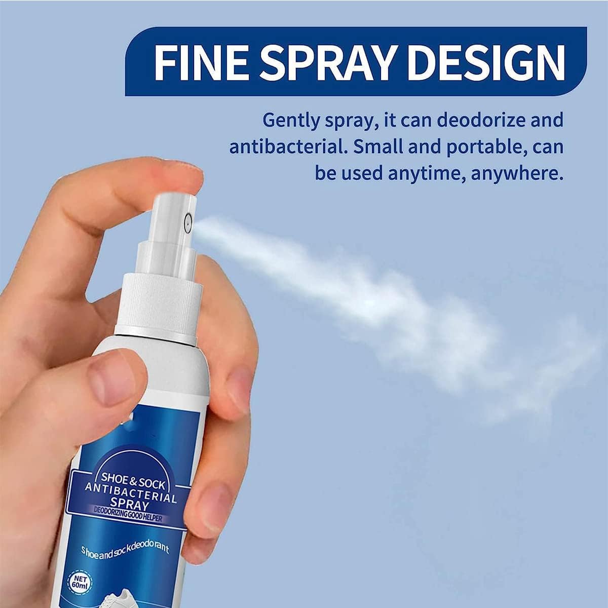 Spray déodorant pour pieds et chaussures de Mr. Sneakerseller – Éliminateur d'odeurs naturel (60 ml)