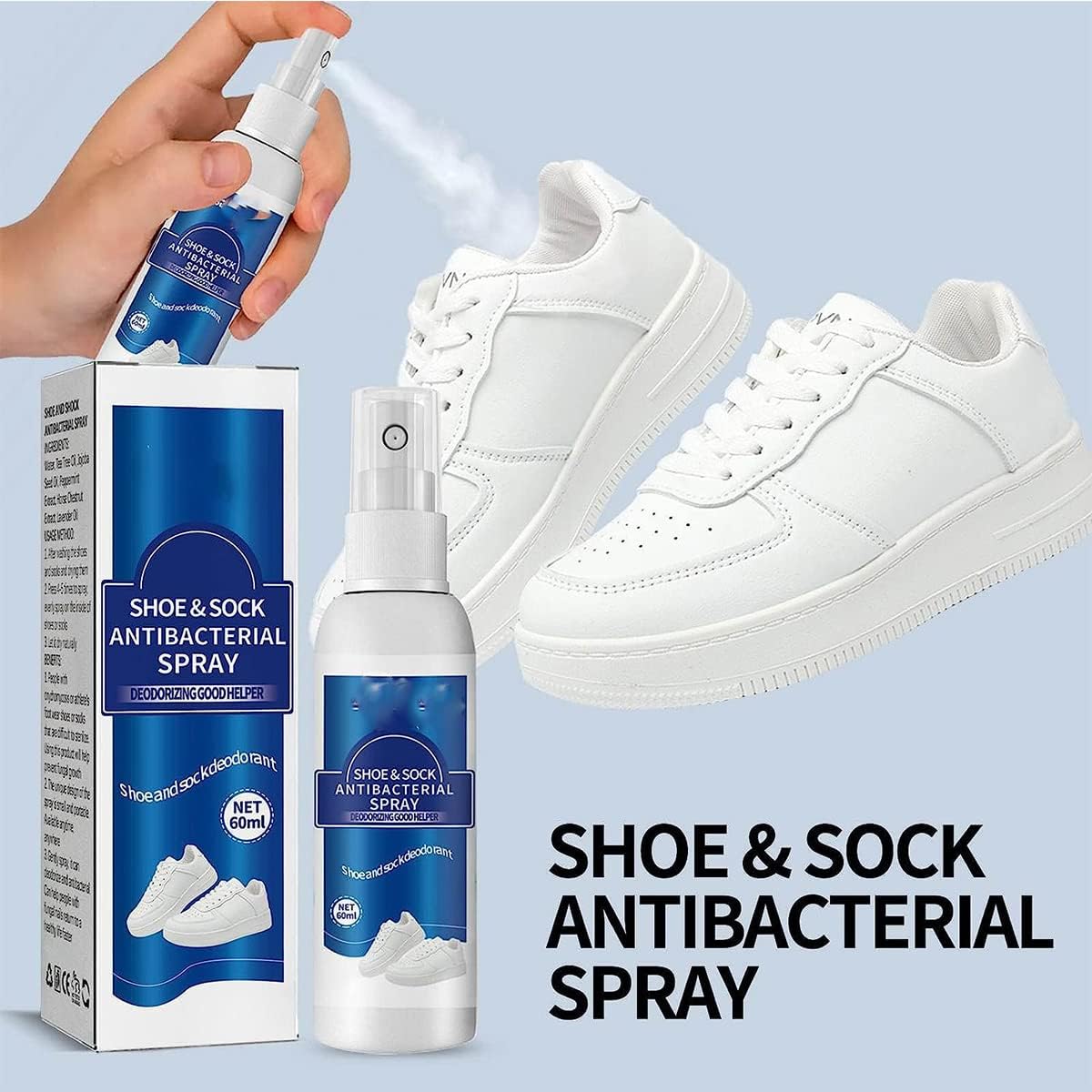 Spray déodorant pour pieds et chaussures de Mr. Sneakerseller – Éliminateur d'odeurs naturel (60 ml)