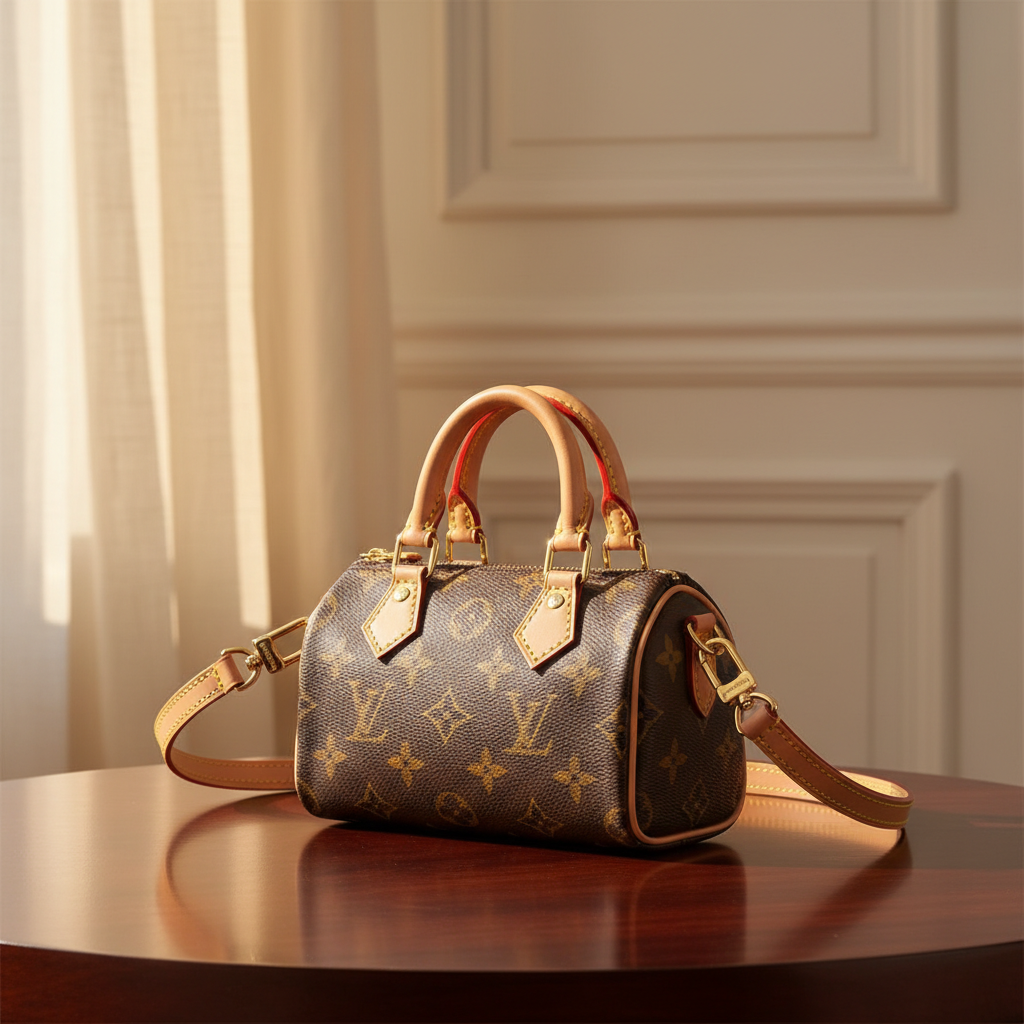 Louis Vuitton Nano Speedy Monogram Canvas Braun