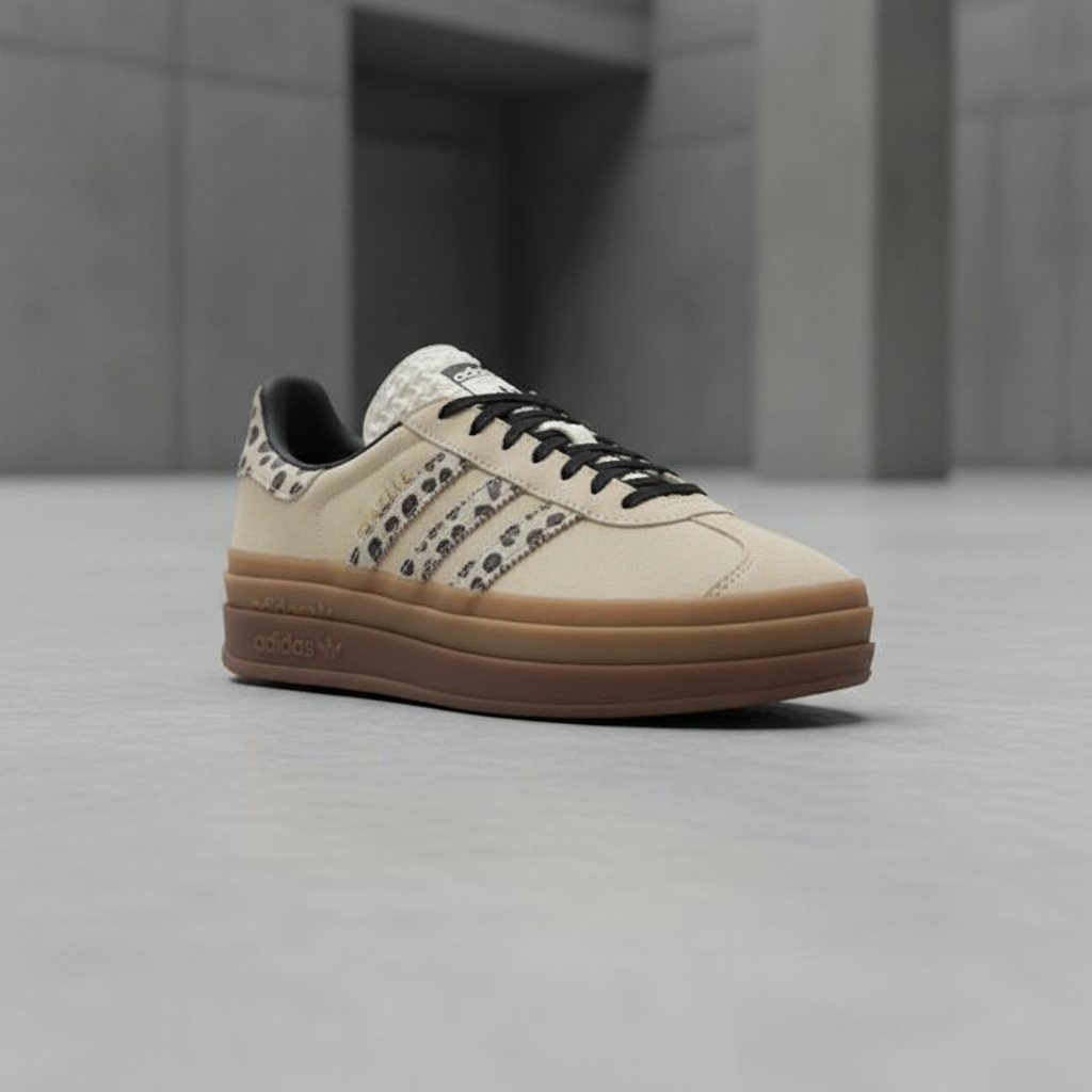 adidas Gazelle Bold Cream Black Leopard