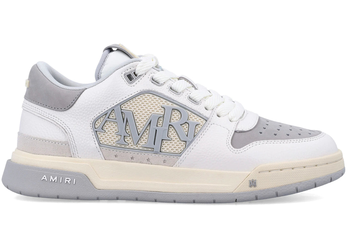 AMIRI Classic Low Weiß Grau Zehenkappe