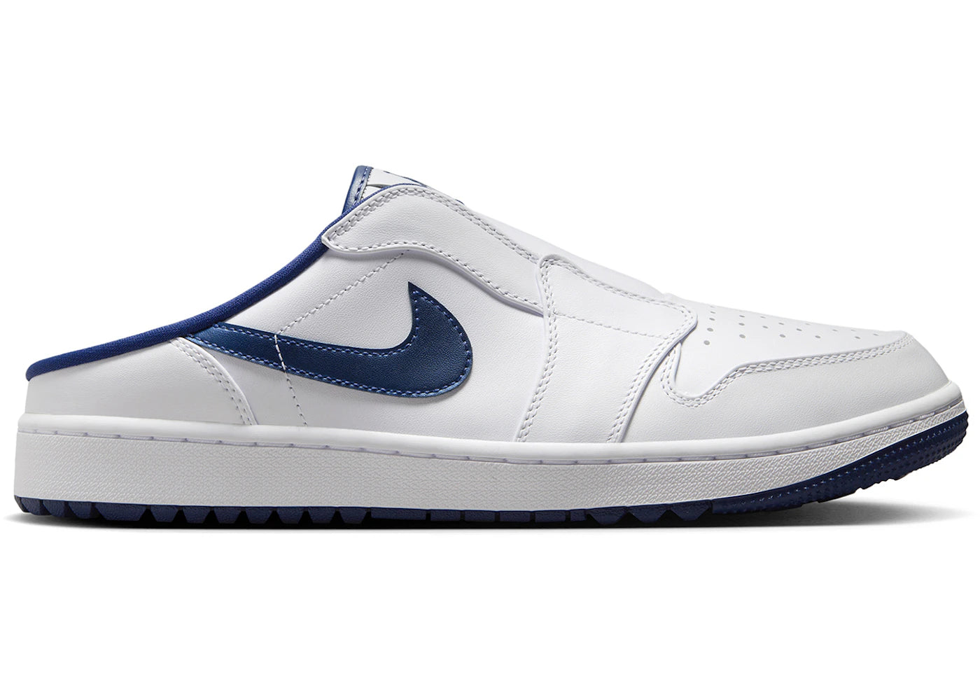 Jordan 1 Mule Golf Blanc Bleu marine minuit