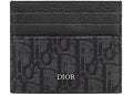 Porte-cartes Dior Jacquard Oblique Noir