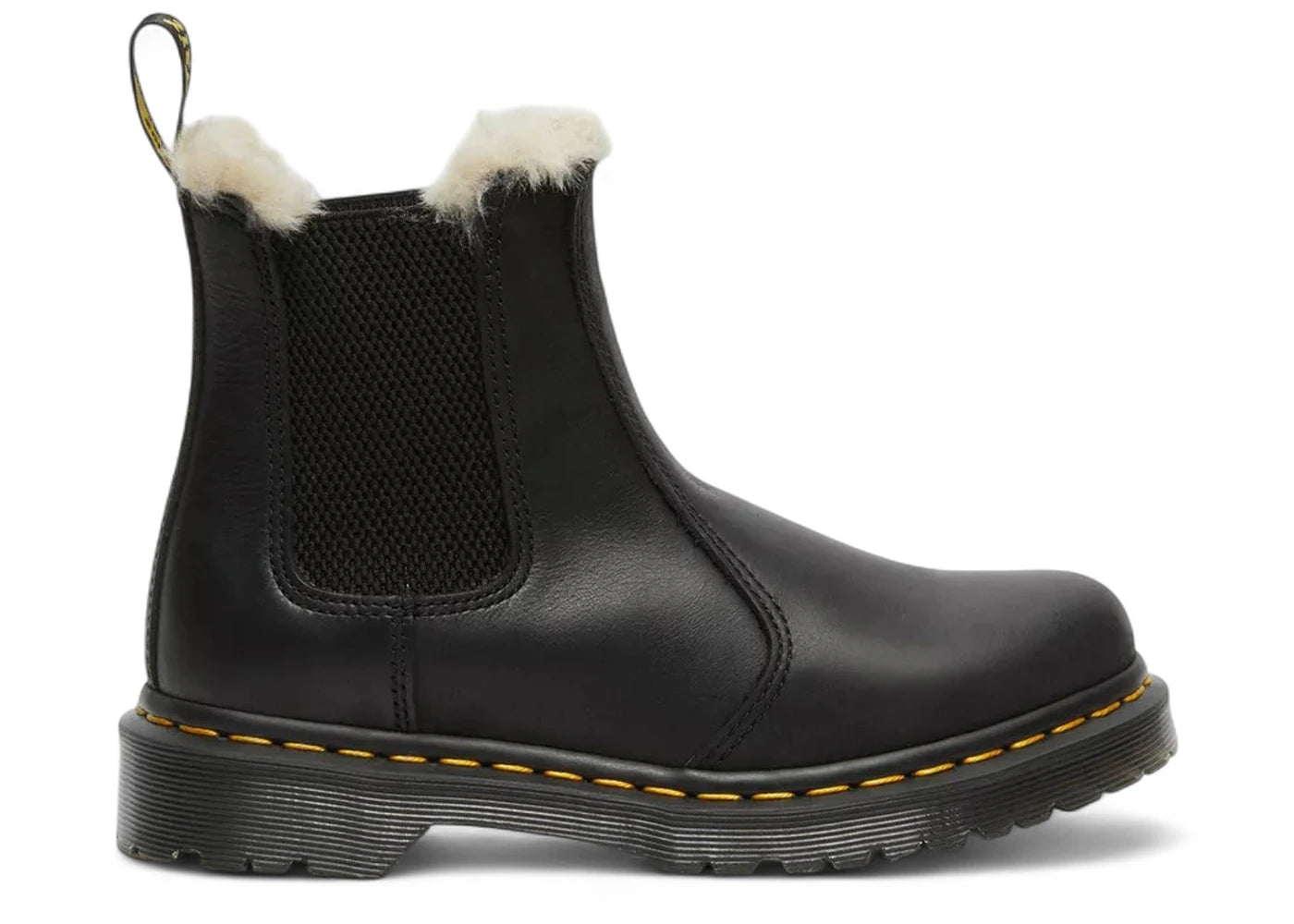 Dr. Martens 2976 Leonore Wyoming Chelsea-Boot mit Kunstfellfutter, Schwarz