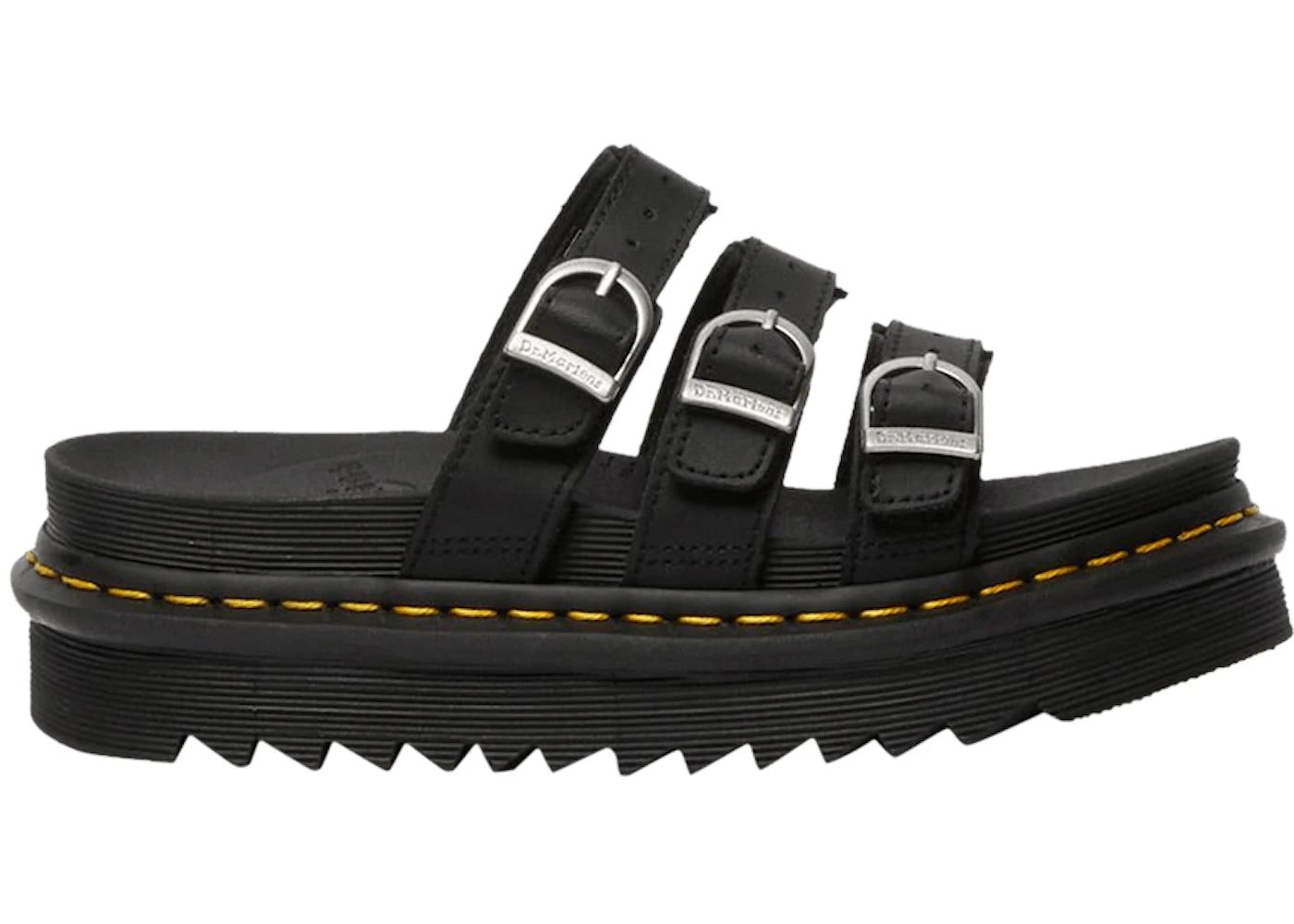 Sandales Dr. Martens Blaire en cuir noir Hydro