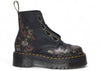 Dr. Martens Sinclair Decayed Roses Schnürstiefel aus genarbtem Nappaleder, Schwarz