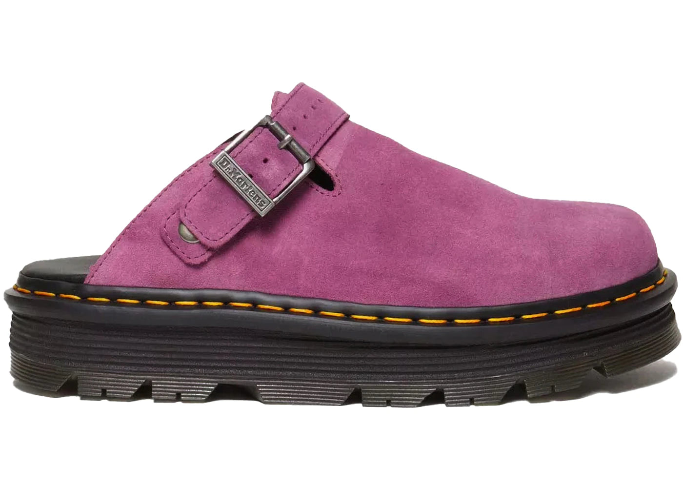 Mules compensées Dr. Martens Zebzag en daim violet sourd