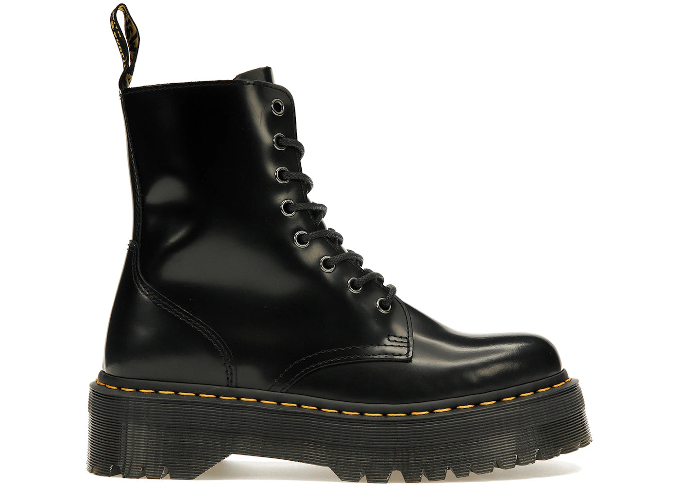 Dr. Martens Jadon Plateau-Stiefel, schwarzes Glattleder
