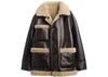 Gap x Sandy Liang Women's Reversible Vegan Leather Sherpa Jacket Dark Brown