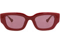 Lunettes de soleil Gucci œil de chat injectées, bordeaux cristal rouge