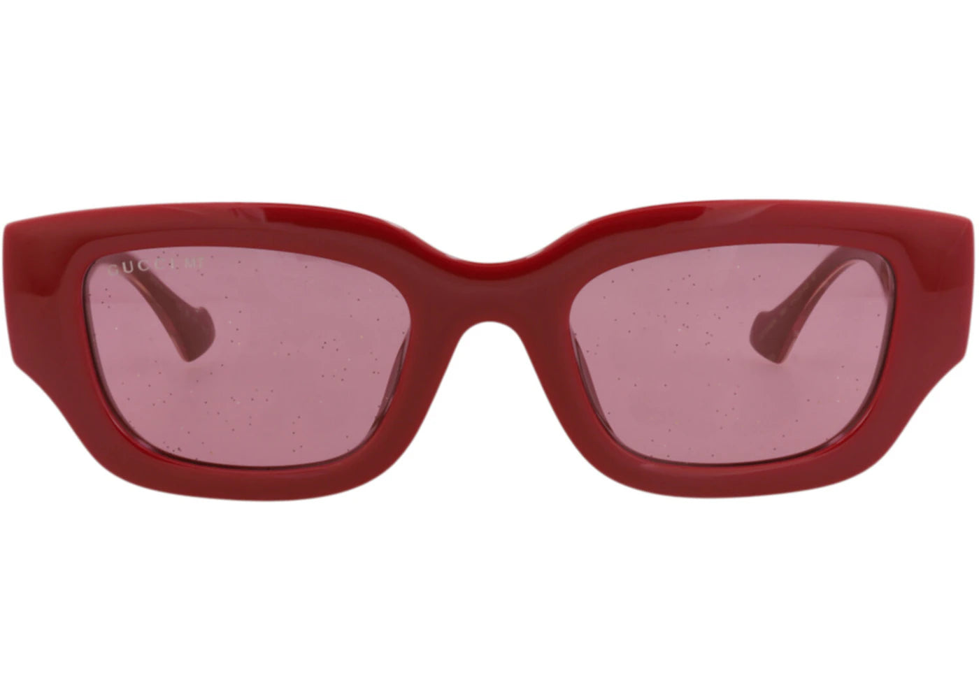 Lunettes de soleil Gucci œil de chat injectées, bordeaux cristal rouge
