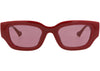 Lunettes de soleil Gucci œil de chat injectées, bordeaux cristal rouge