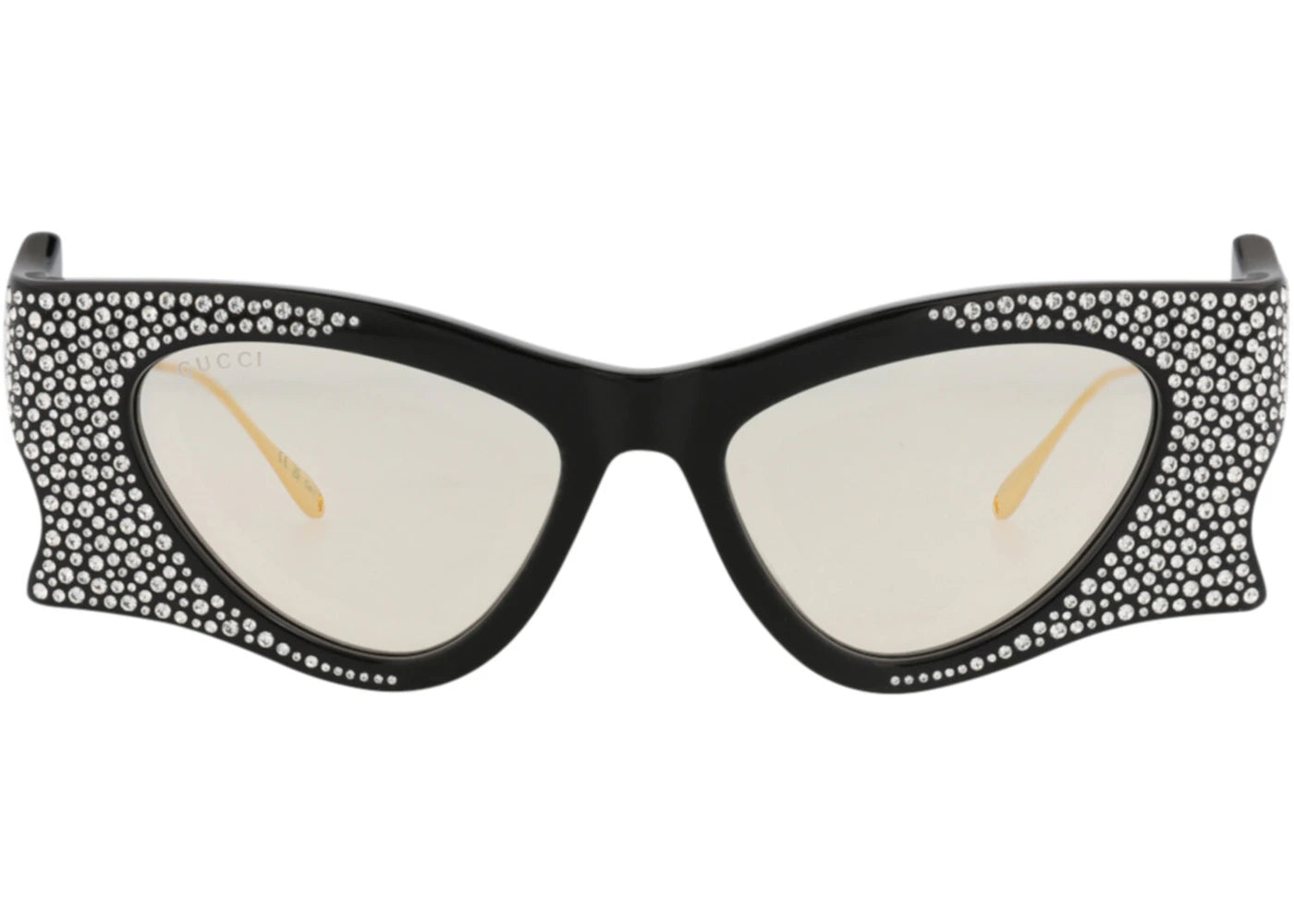 Gucci Lunettes de soleil œil-de-chat en acétate recyclé noir doré jaune
