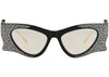 Gucci Lunettes de soleil œil-de-chat en acétate recyclé noir doré jaune