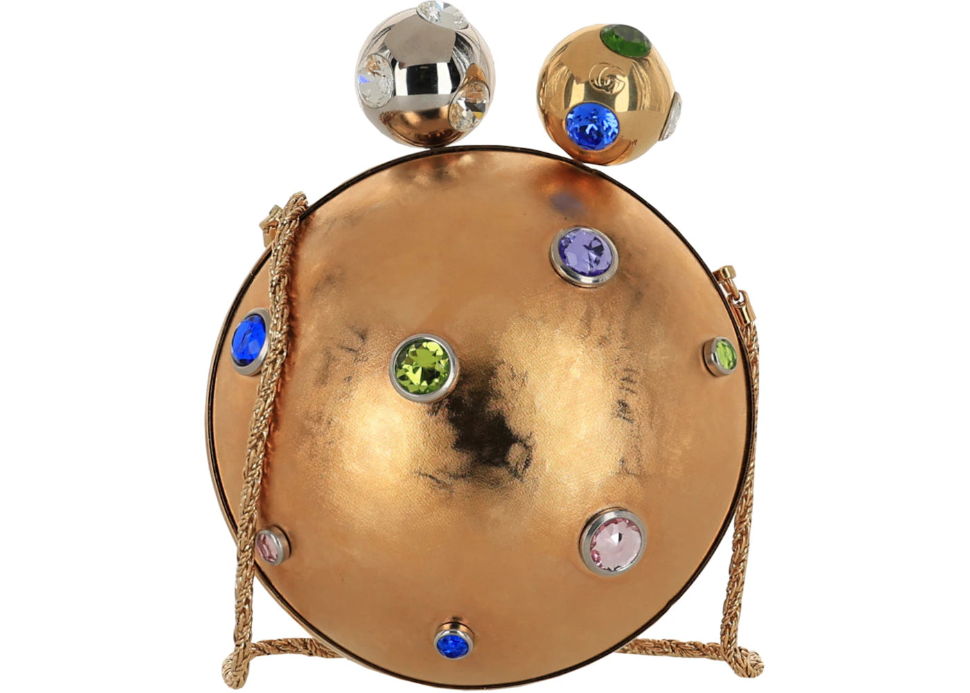 Gucci Crystal-Embellished Sphere Clutch Gold
