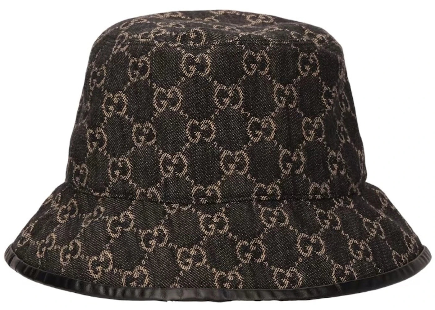 Schwarzer Gucci GG Denim-Bucket-Hat