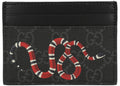Porte-cartes Gucci imprimé serpent Kingsnake GG Supreme noir/rouge