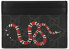 Porte-cartes Gucci imprimé serpent Kingsnake GG Supreme noir/rouge