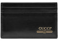 Gucci Leder-Kartenetui mit Gucci-Logo, Schwarz