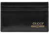 Gucci Leder-Kartenetui mit Gucci-Logo, Schwarz