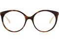 Gucci runde optische Brillenfassung aus Acetat, Havanna-Gold, transparent