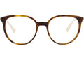 Gucci runde optische Brillenfassung aus Acetat, Havanna-Silber, transparent