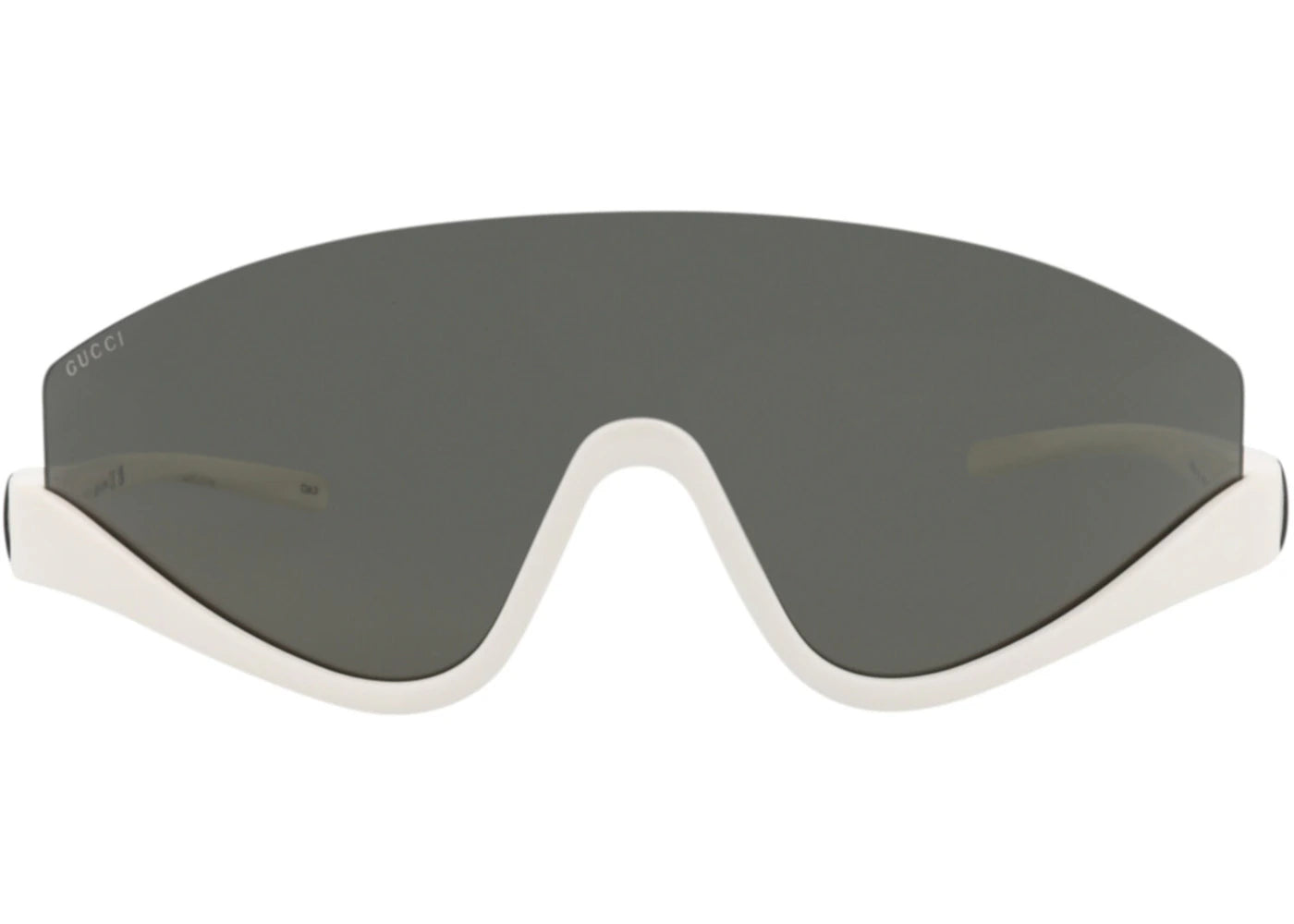Gucci Shield-Frame Sonnenbrille, Spritzguss, Weiß, Grau