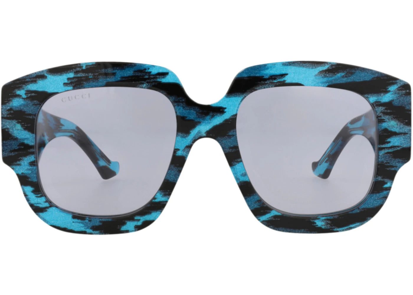 Gucci Sonnenbrille mit quadratischem Rahmen aus recyceltem Acetat, Schwarz, Schwarzviolett