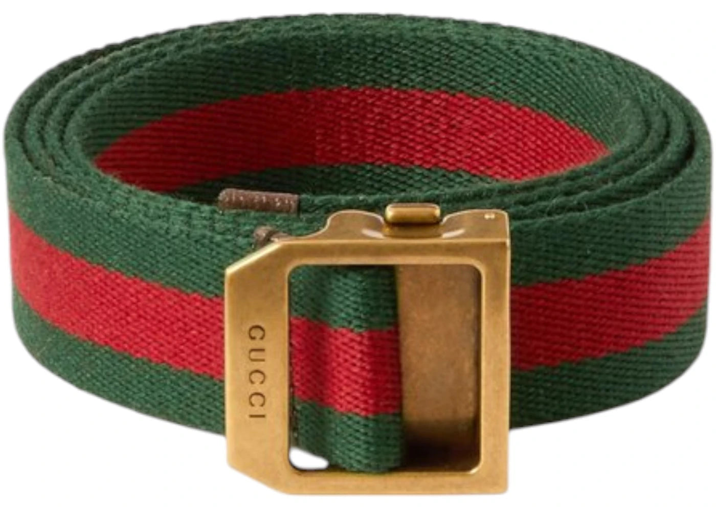 Gucci Gürtel aus gestreiftem Webmaterial, Rot/Grün