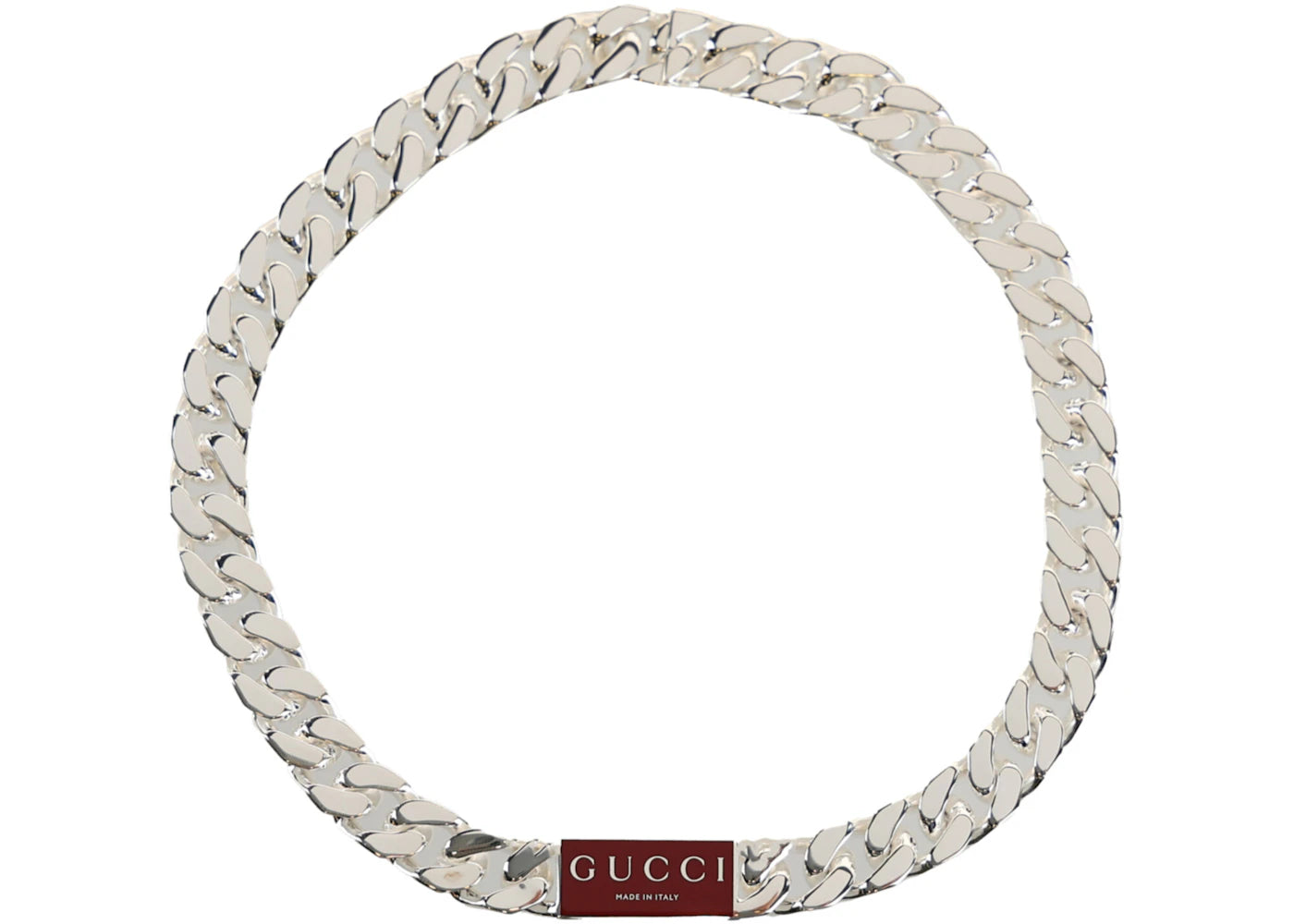Gucci Markenzeichen Emaille-Kette Silber