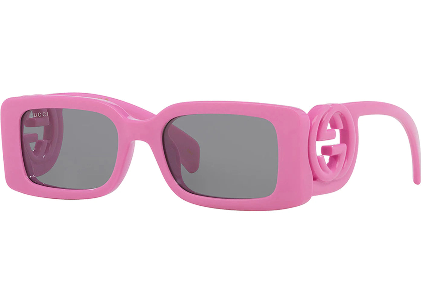 Lunettes de soleil rectangulaires roses Gucci pour femme