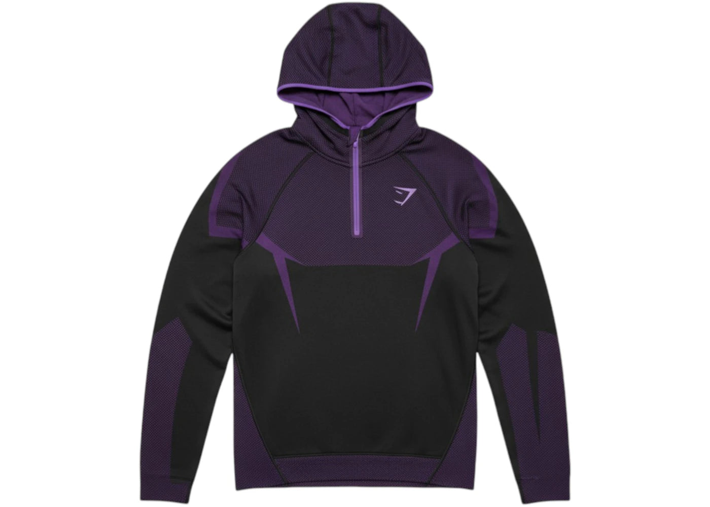 Gymshark Onyx 5.0 Seamless Kapuzenpulli Schwarz/Athletic Lila