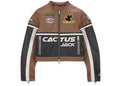 Jordan x Travis Scott Cactus Jack Damen-Lederjacke Archäo-Braun