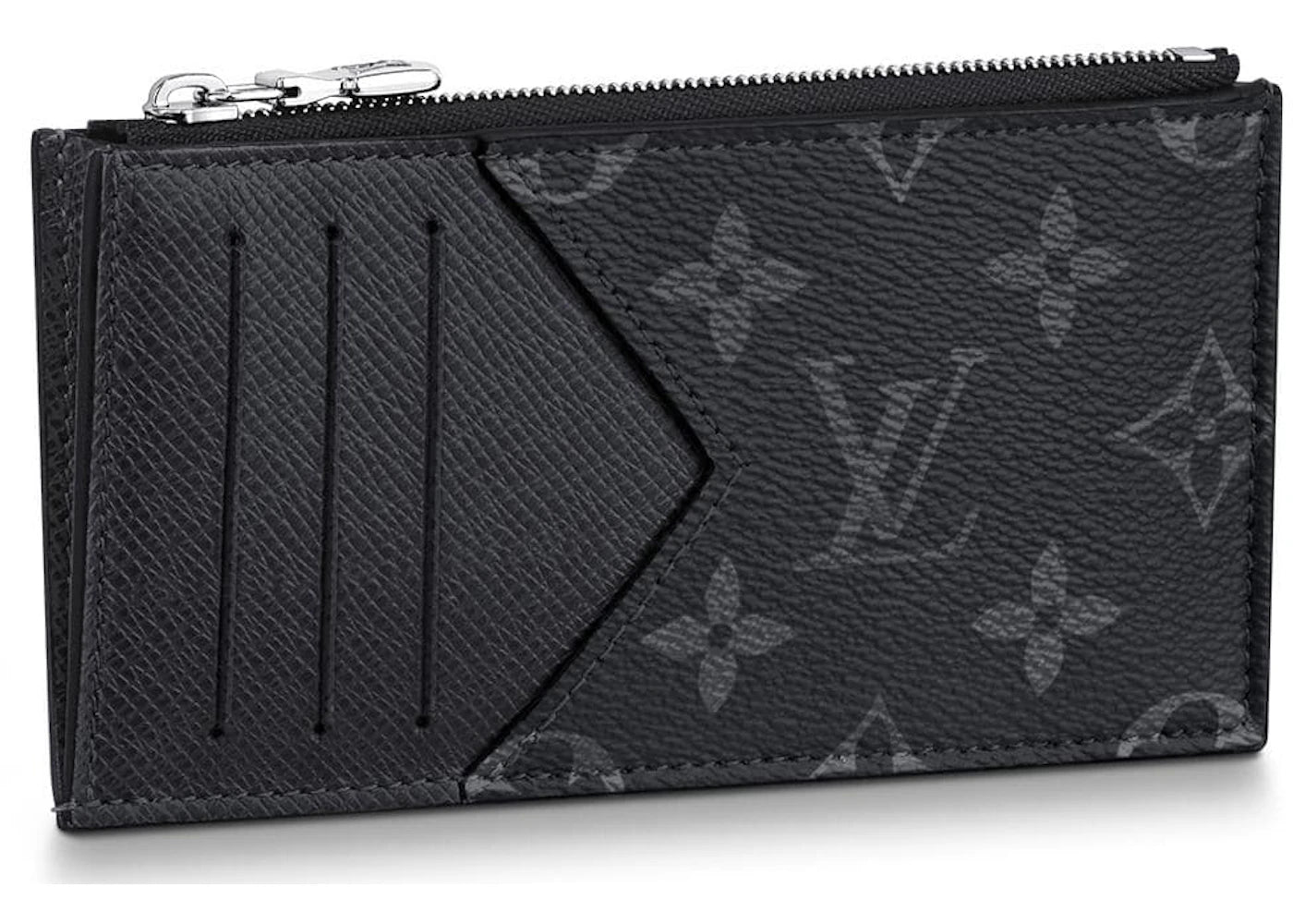 Louis Vuitton Münz- und Kartenetui Monogram Eclipse Taiga Schwarz