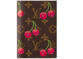 Couverture de passeport Louis Vuitton x Takashi Murakami Cerise Monogram Marron