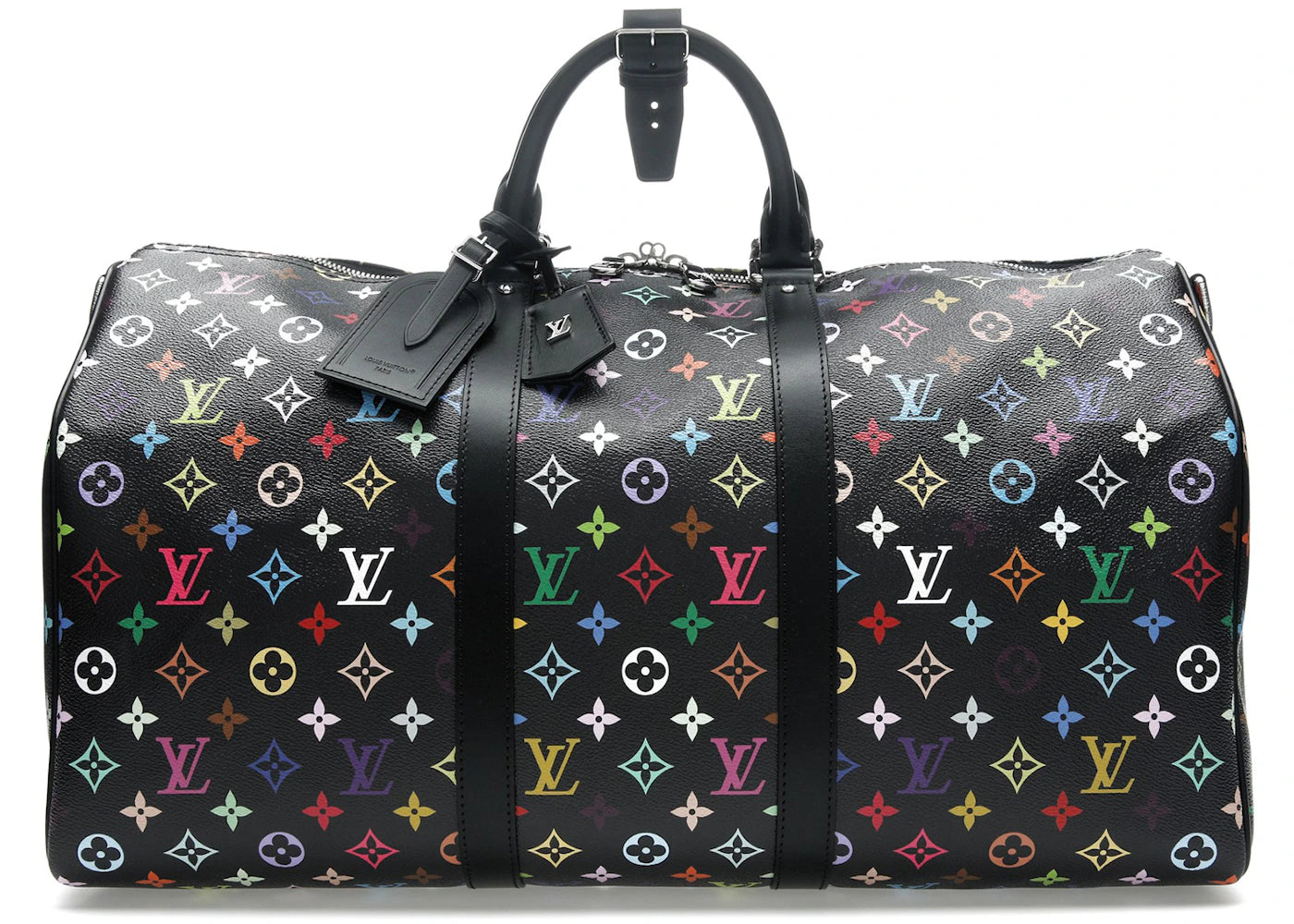 Louis Vuitton x Takashi Murakami Keepall Bandouliere 50 Schwarz Mehrfarbig