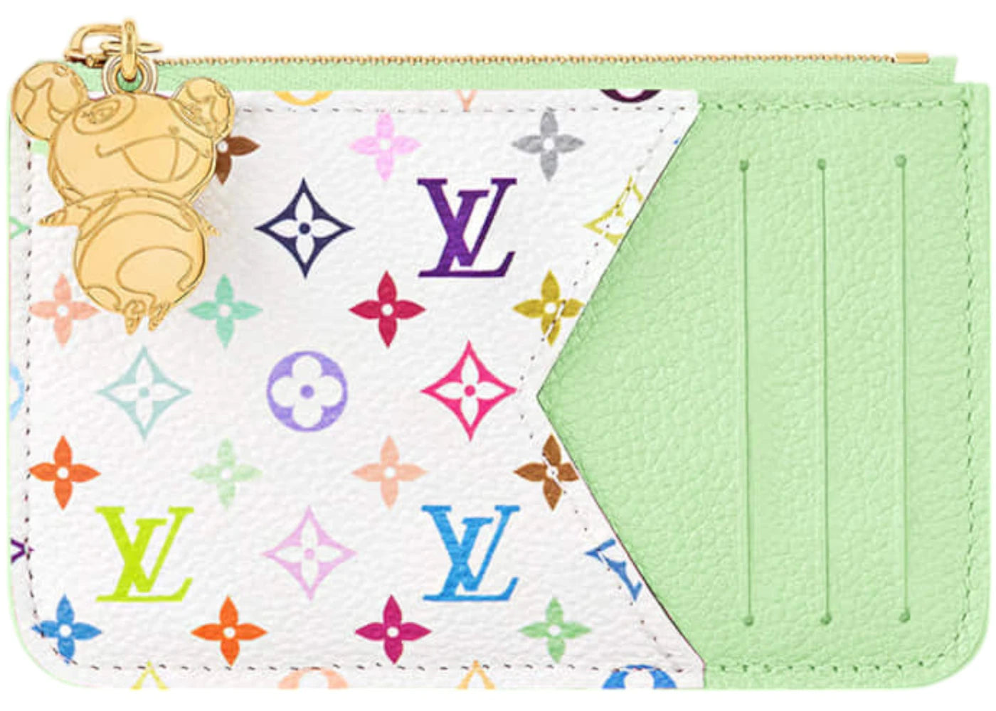 Porte-cartes Louis Vuitton x Takashi Murakami Romy Vert Thé/Blanc Multicolore