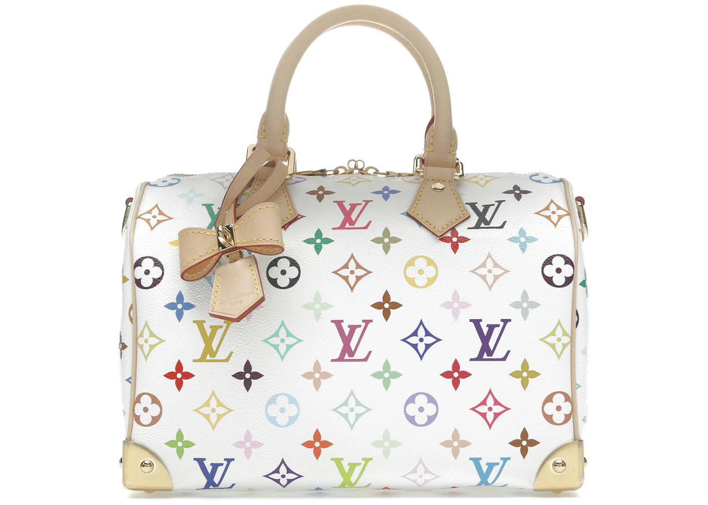 Louis Vuitton x Takashi Murakami Speedy Bandouliere 25 Weiß Mehrfarbig