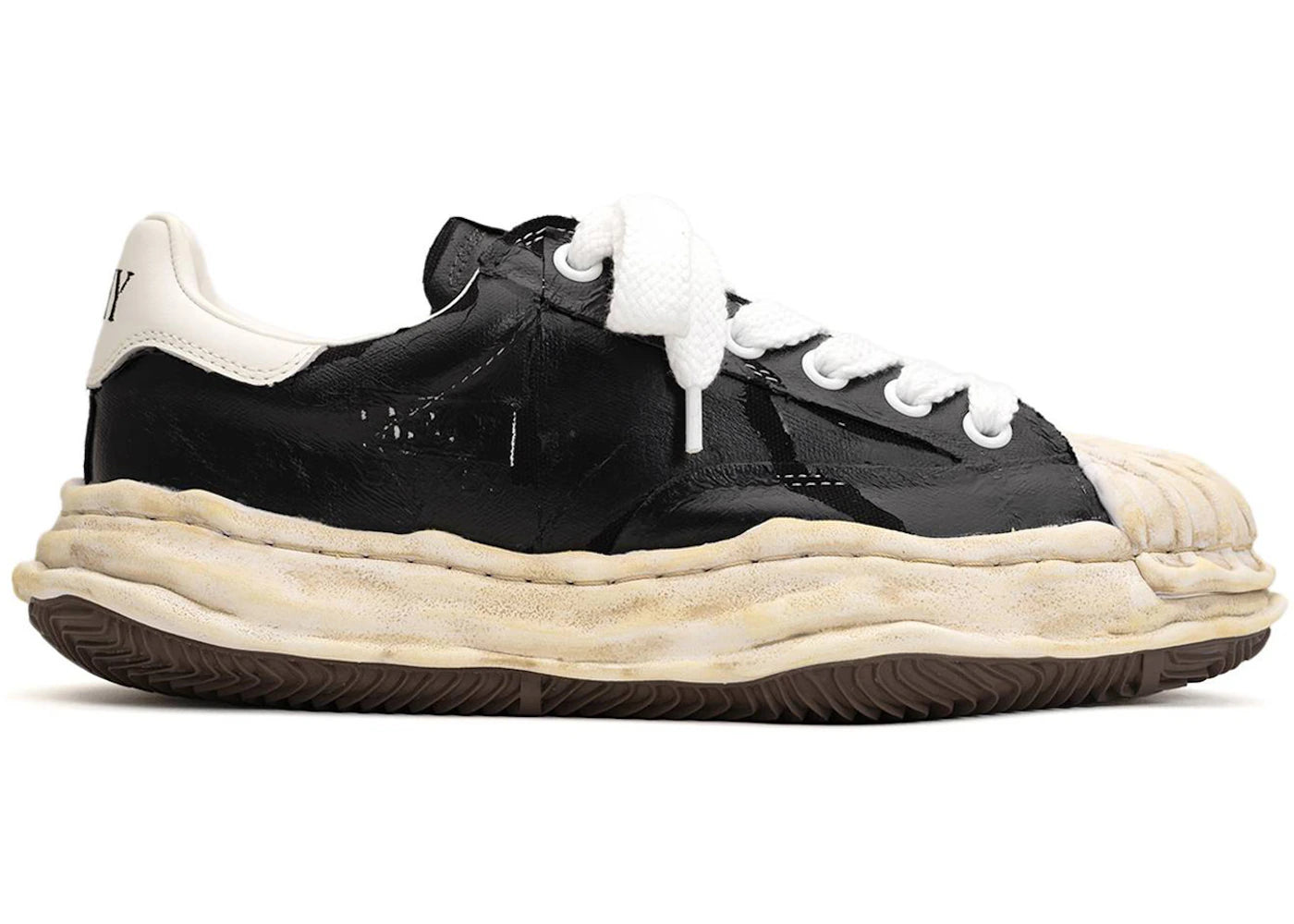 Maison Mihara Yasuhiro Blakey OG Film Attached Canvas Low Black White