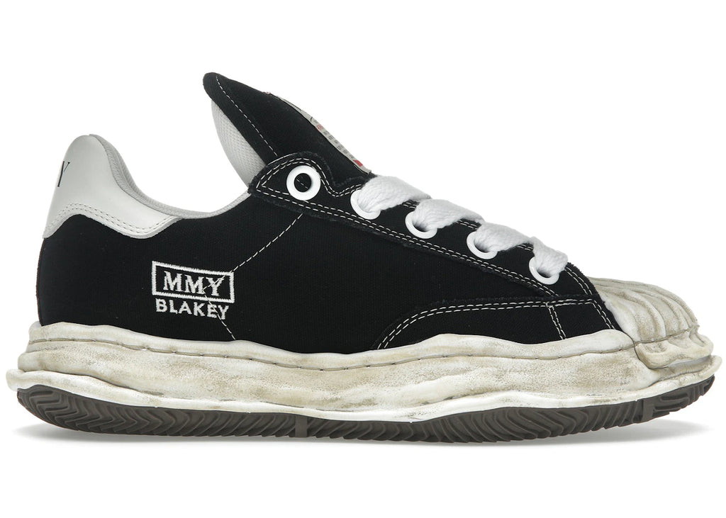 Maison Mihara Yasuhiro Blakey Puffer OG Sole Canvas Low Distressed Midsole Schwarz Weiß
