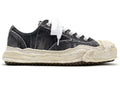 Maison Mihara Yasuhiro Hank OG Sole Bleach-Wash Denim Canvas Low Schwarz Weiß
