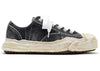 Maison Mihara Yasuhiro Hank OG Sole Bleach-Wash Denim Canvas Low Schwarz Weiß