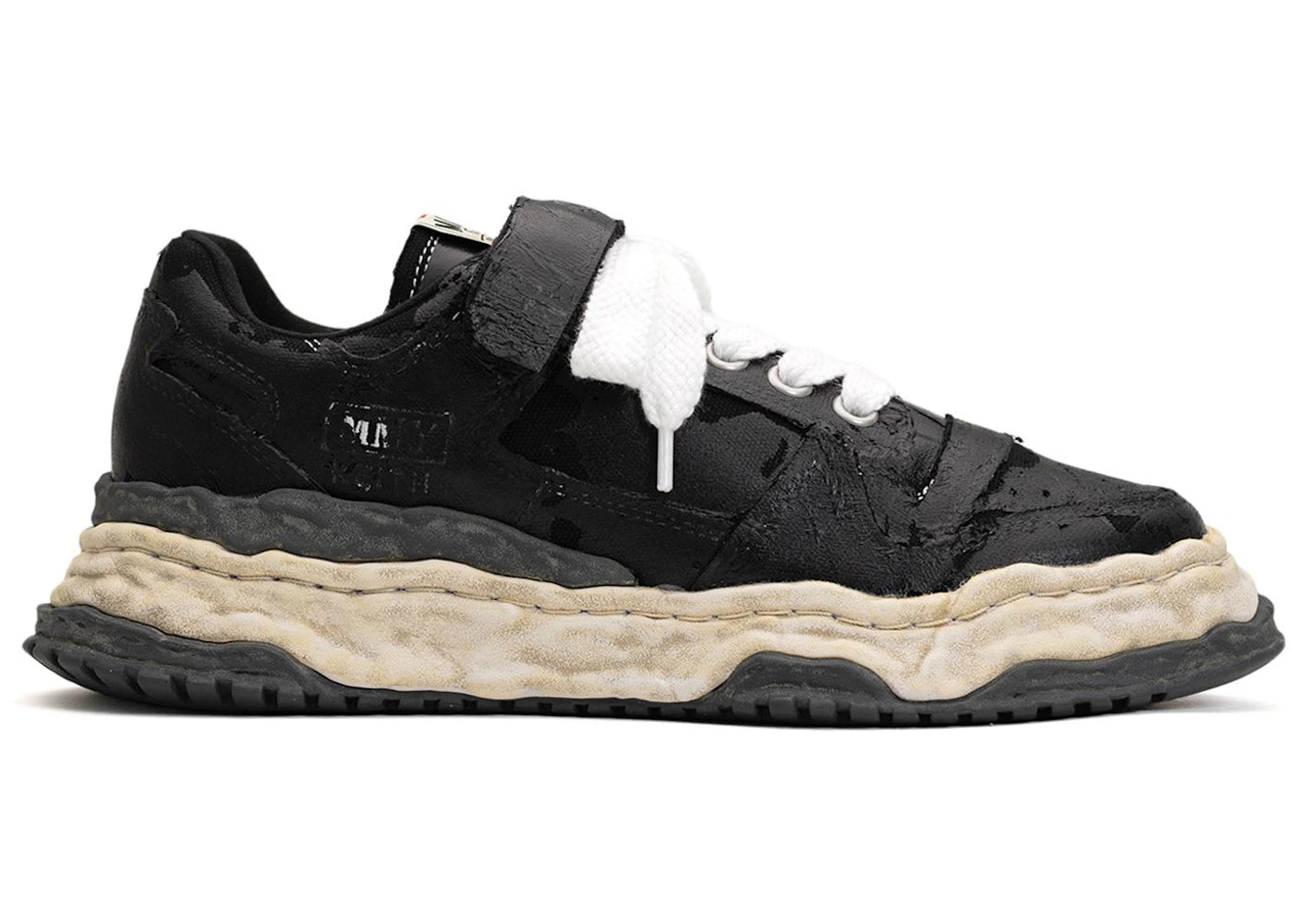 Maison Mihara Yasuhiro Keith OG Sole Film Attached Canvas Low Schwarz Weiß