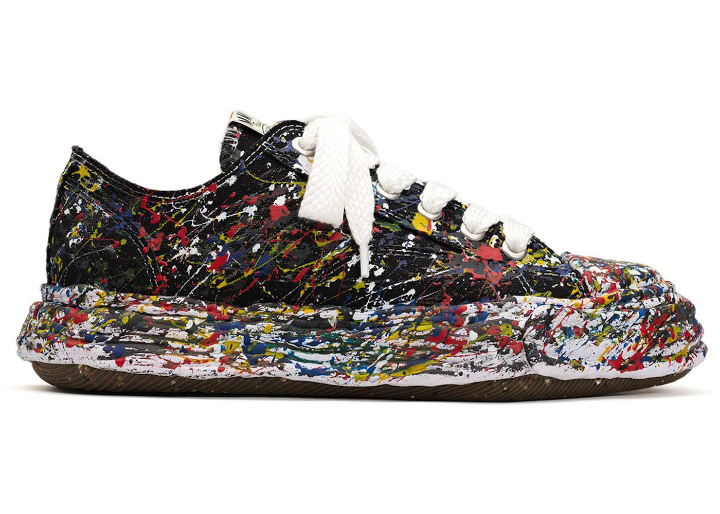 Maison Mihara Yasuhiro Peterson23 OG Sole Canvas Low Sputtering Paint Schwarz Weiß