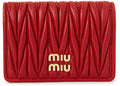 Miu Miu Matelasse Card Holder Red