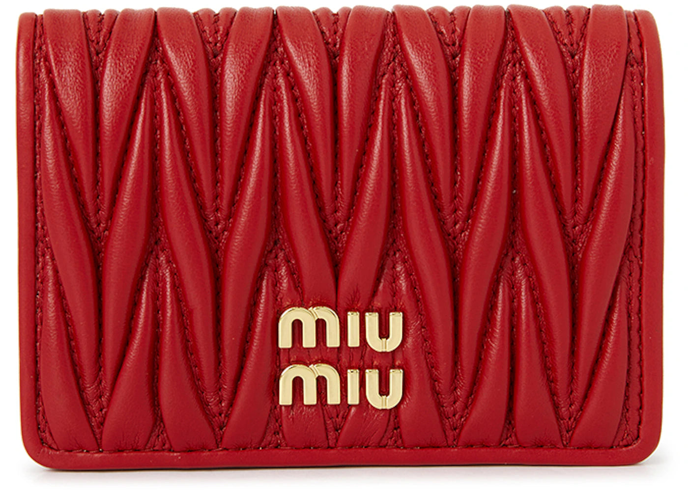 Miu Miu Matelasse Card Holder Red