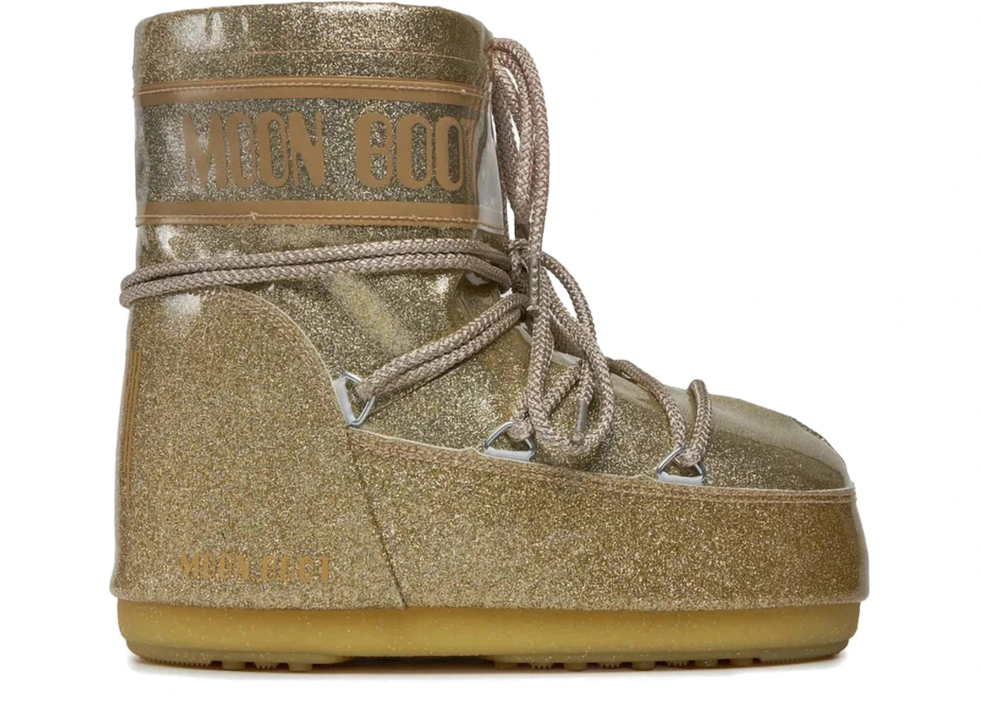 Moon Boot Icon Glitter Niedriger Stiefel Gold