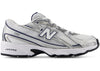 New Balance 740 Bungee Lace Weiß Metallic Silber Marineblau