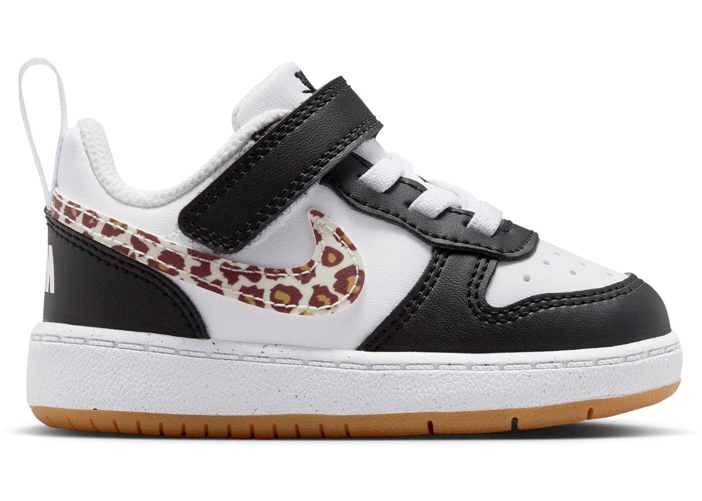 Nike Court Borough Low Noir Blanc Imprimé Léopard Swoosh