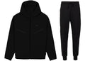 Nike Sportswear Tech Fleece Windrunner Hoodie & Hose Set mit durchgehendem Reißverschluss, Schwarz/Schwarz